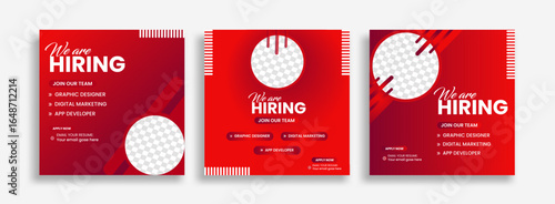 Quadro su tela We are hiring job vacancy square banner or social media post template