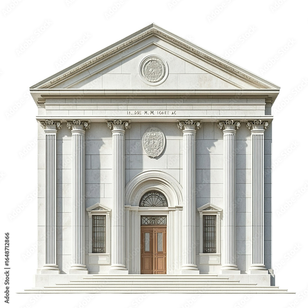 Obraz premium Front view of the Isaac M. Wise Temple isolated on a white transparent background