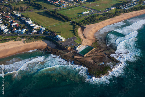 The beautifully scenic Woonona Rock Pool located on the Illawarra coastline, NSW, Australia. It is one of many historic rock pools along the South Coast.