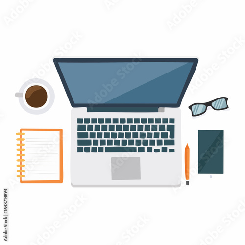 Minimalist Desk Essentials Vector