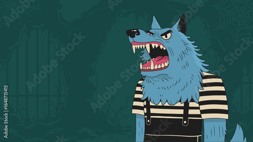 Werewolf Halloween Character — Cute Spooky Wolf Costume Mascot Illustration
