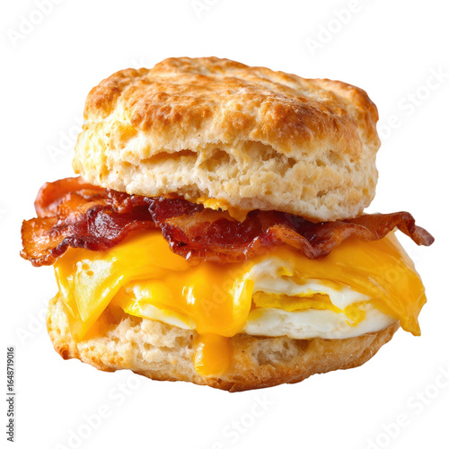 Biscuit sandwich close on transparent background