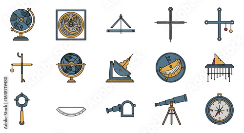 Collection of Vintage Astronomical and Navigational Instruments