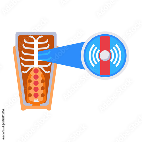 A flat style icon depicting bone sensor