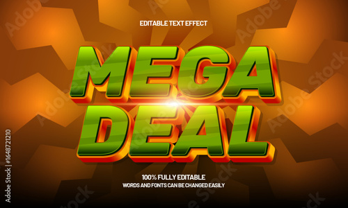 mega deal editable text effect with a offer and discount text style