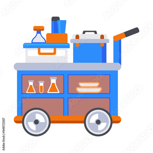 A flat style icon showing lab caddy
