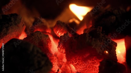 hot coals in a grill or fireplace