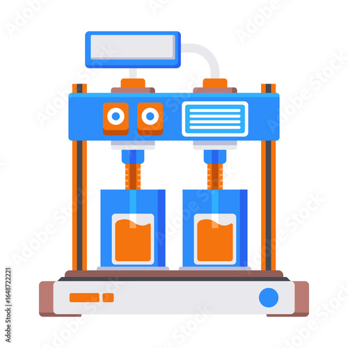 A flat style icon depicting medical printing