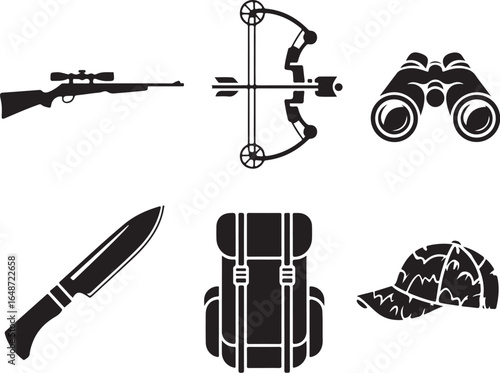 Hunting equipment essentials for outdoor adventure trip pack