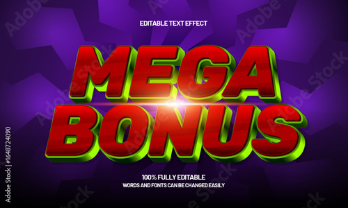mega bonus editable text effect with a offer and discount text style
