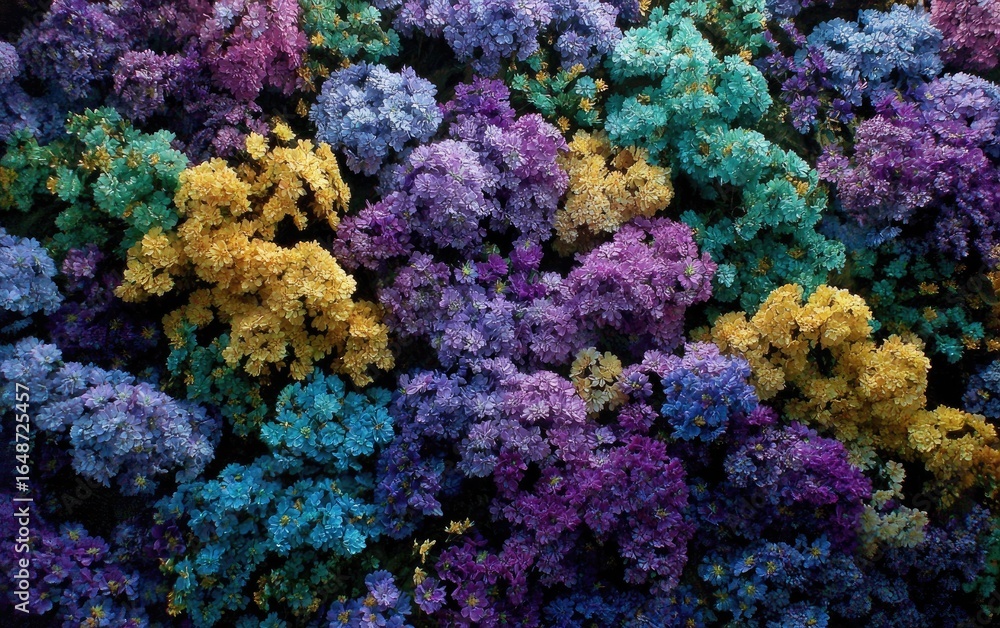 Obraz premium Vibrant flower wall of various colors
