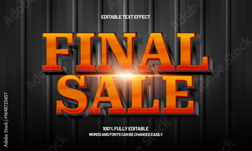 final sale editable text effect with a offer and discount text style