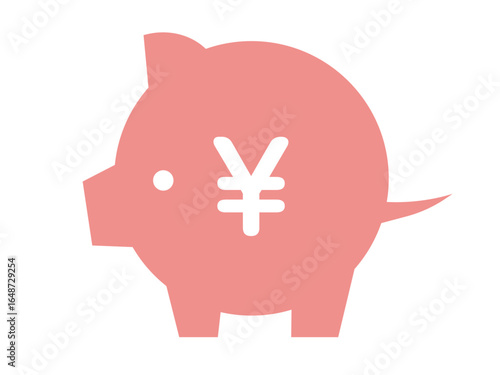 ブタの貯金箱のアイコンのイラスト
