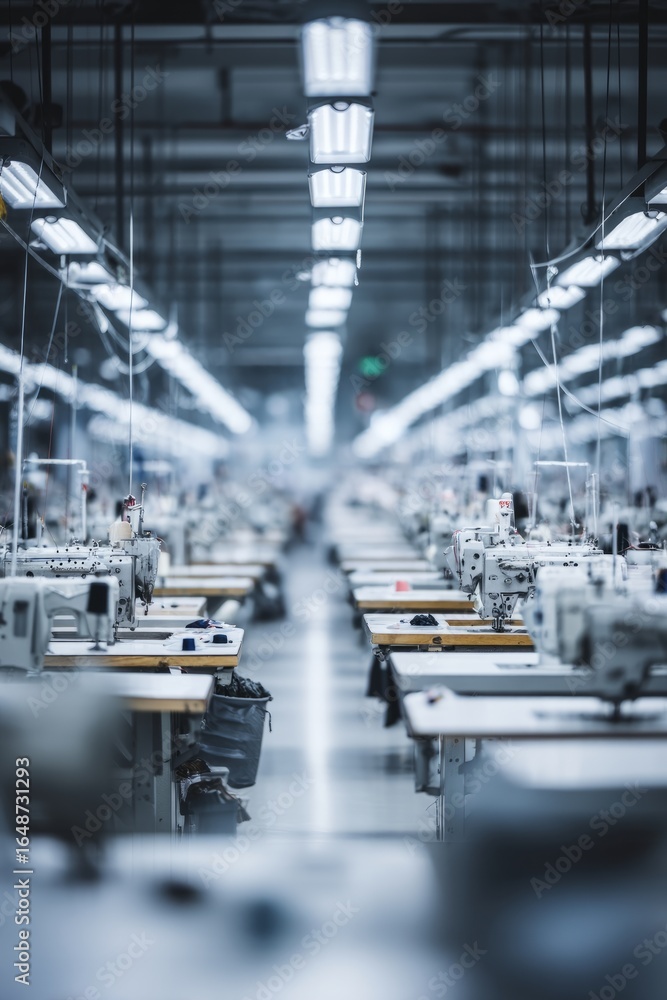 Fototapeta premium A warehouse distribution center with scanning stations and packages An AI tool is assigning delivery routes The mood feels efficient and streamlined, Generative AI