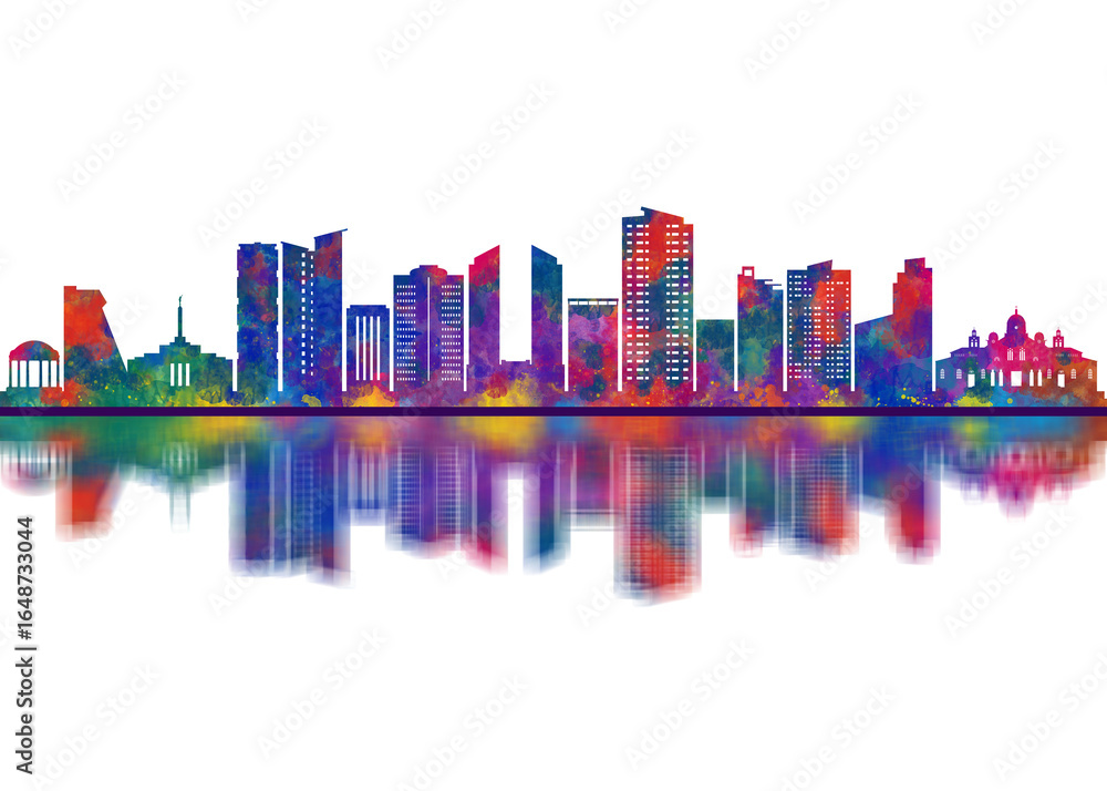 Obraz premium San Jose Costa Rica Skyline. Cityscape Skyscraper Buildings Landscape City Downtown Abstract Landmarks Travel Background Modern Art