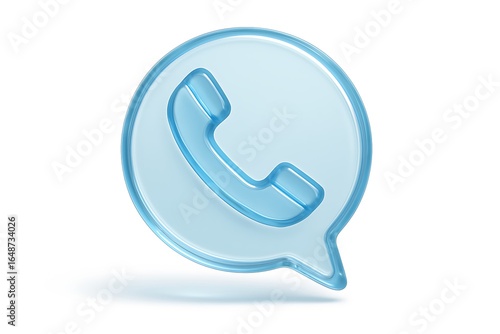 Wallpaper Mural Translucent phone icon with blue color on a white background Torontodigital.ca