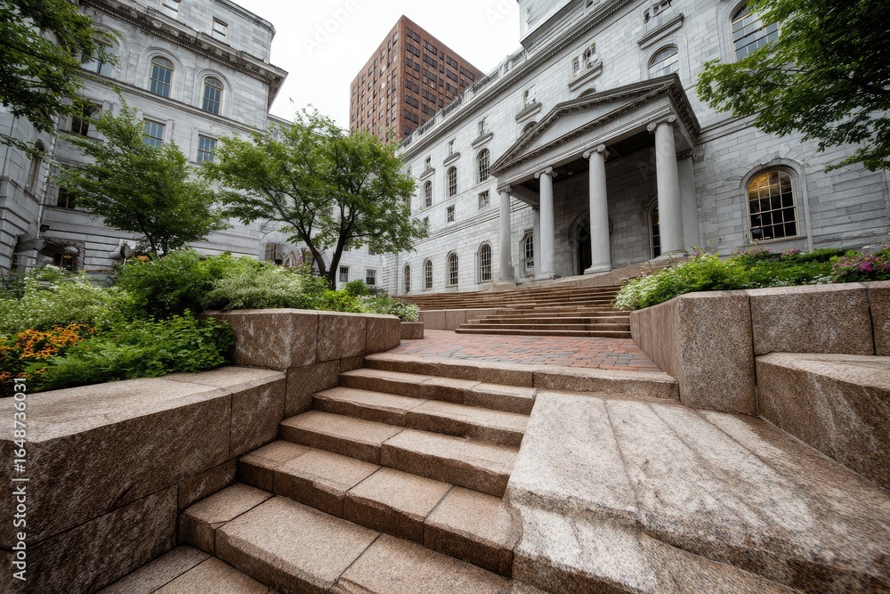 Obraz premium Classical Building and Garden