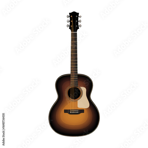 Classic acoustic guitar with warm sunburst finish displayed against a simple background to highlight its elegance and craftsmanship