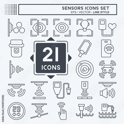 Icon Set Sensors. related to Education symbol. line style. design editable