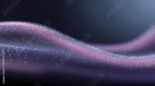 Abstract design with glittering particles on a wavy surface.