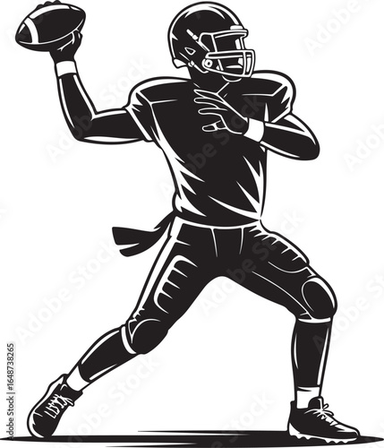 Dynamic quarterback throws football with powerful motion on field