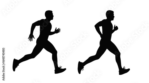 Dynamic Silhouette of a Runner in Motion Capturing Athleticism and Speed
