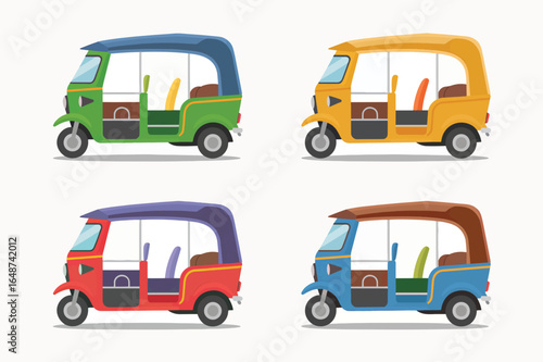 Colorful Tuk Tuk Auto Rickshaws Ready for Your Next Adventure