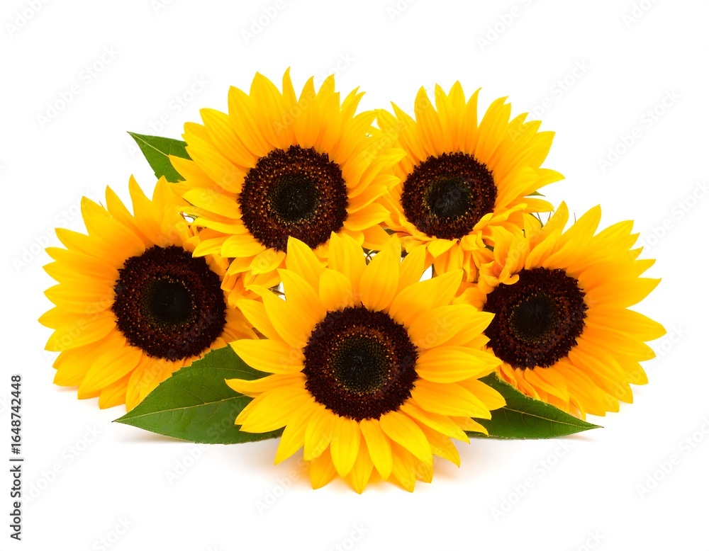Fototapeta premium Bouquet of bright yellow sunflowers