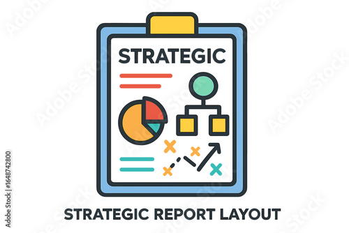 Free Download Strategic report layout with charts and diagrams on clipboard strategic report layout - GFXLoad