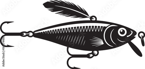 Angler's lure attracts fish with realistic design and feather accent
