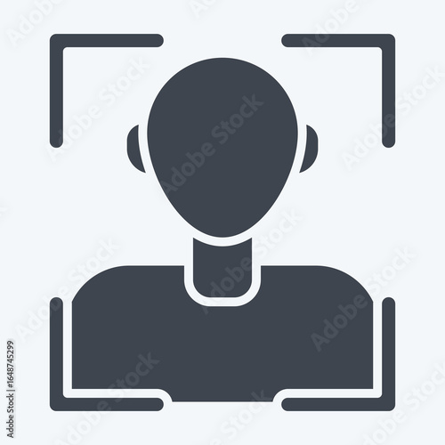 Icon Face Recognition. related to Sensors symbol. glyph style. design editable
