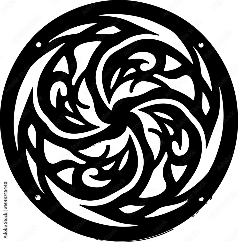 Fototapeta premium This circular vector pattern design features an elegant and seamless ornamental motif, perfect for decorative projects,