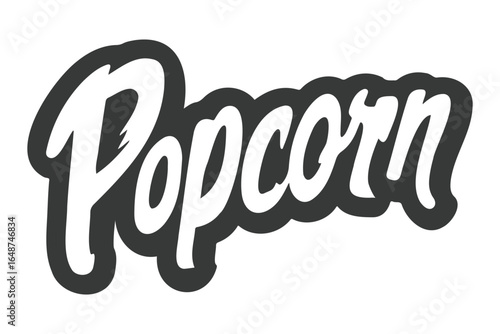 Popcorn Calligraphy Word Text