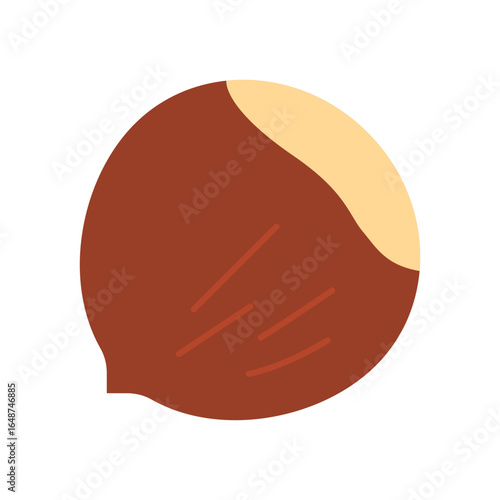 Hazelnut Nut Flat Color Icon: Healthy Snack and Ingredient