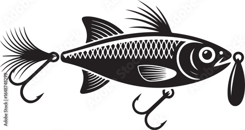 Realistic fish lure with sharp hooks for fishing success