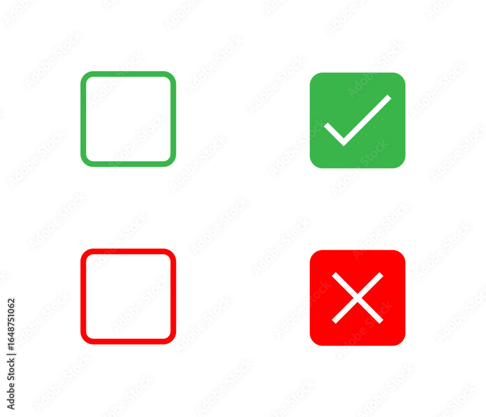 tick and cross checkbox buttons tick and cross checkbox buttons