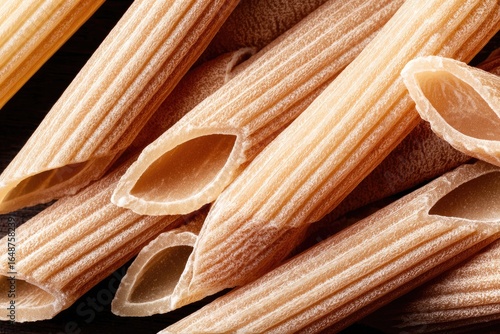 Close-up of uncooked penne pasta (1)
