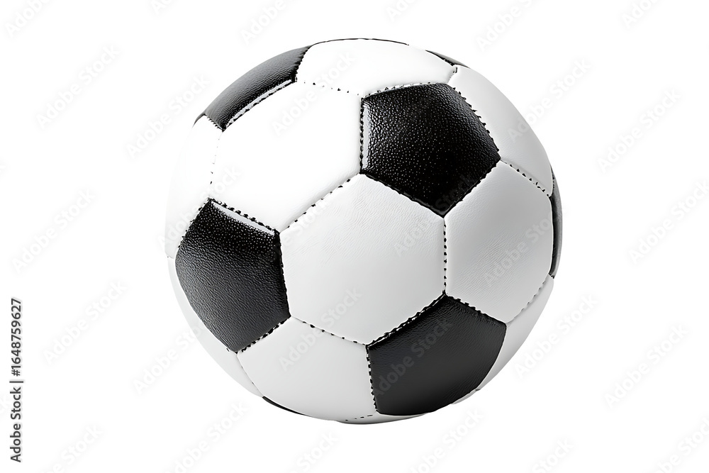 Fototapeta premium Classic black and white soccer ball isolated on transparent background