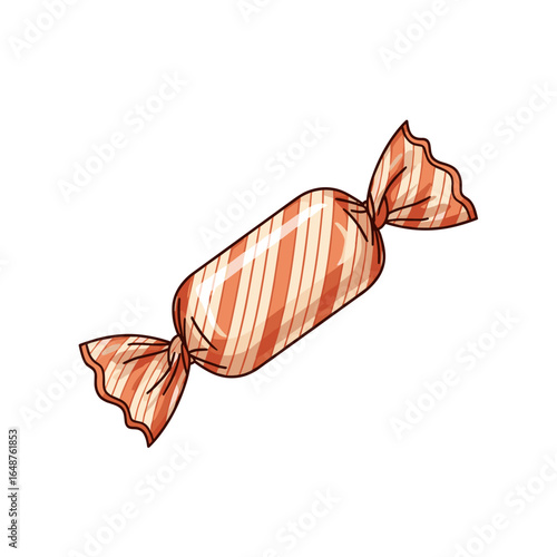 Sweet striped candy wrapped in shiny paper with twisted ends a delightful treat for any occasion