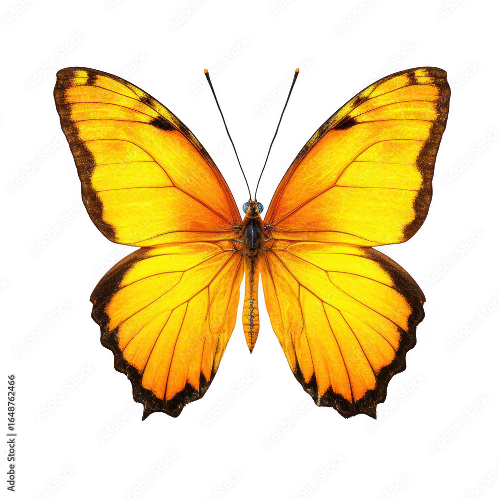 A yellow butterfly on a black background A yellow butterfly on a black background