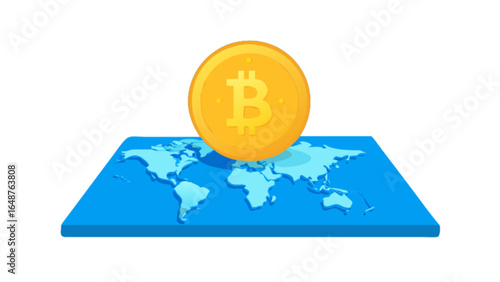 Bitcoin cryptocurrency global adoption and blockchain technology worldwide financial network concept design