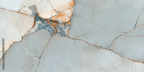 Light gray and white marble-like stone with prominent cracks and veining