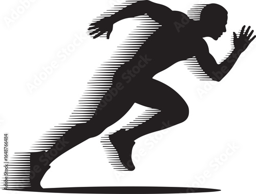 Dynamic runner silhouette captures speed and motion