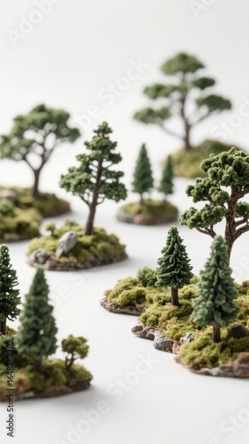 Miniature Landscape with Detailed Trees and Terrain