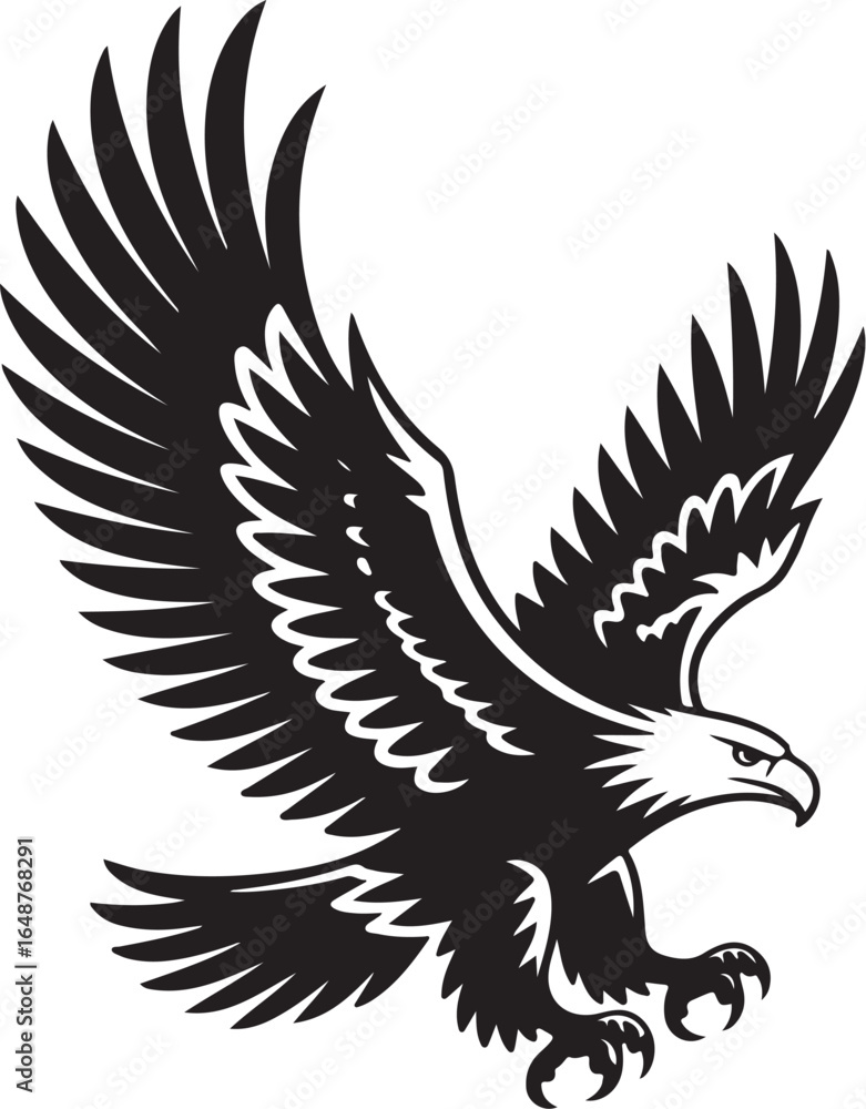 Obraz premium Majestic eagle in flight, powerful symbol of freedom and strength