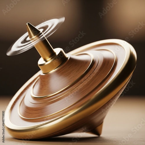 wooden spinning top toy