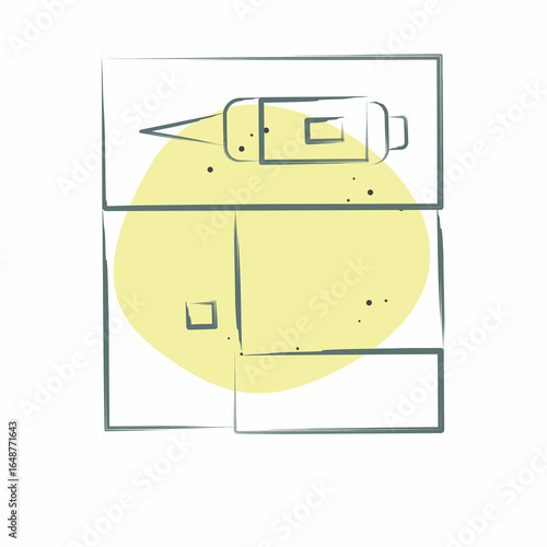 Icon Tatto Salon. related to Tattoo symbol. Color Spot Style. design editable