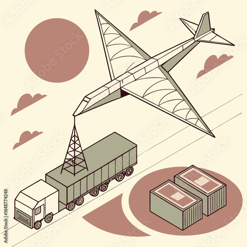Scope 3 Emissions Unfolded: Carbon Origami Supply Chain Crane (Vector Data Art, Industry Constellations)