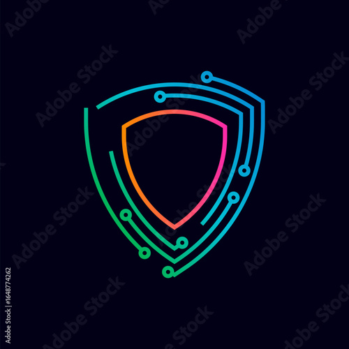 modern and high technology shield logo