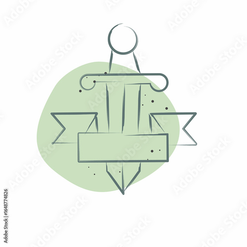 Icon Sword Tatto. related to Tattoo symbol. Color Spot Style. design editable